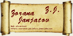 Zorana Janjatov vizit kartica